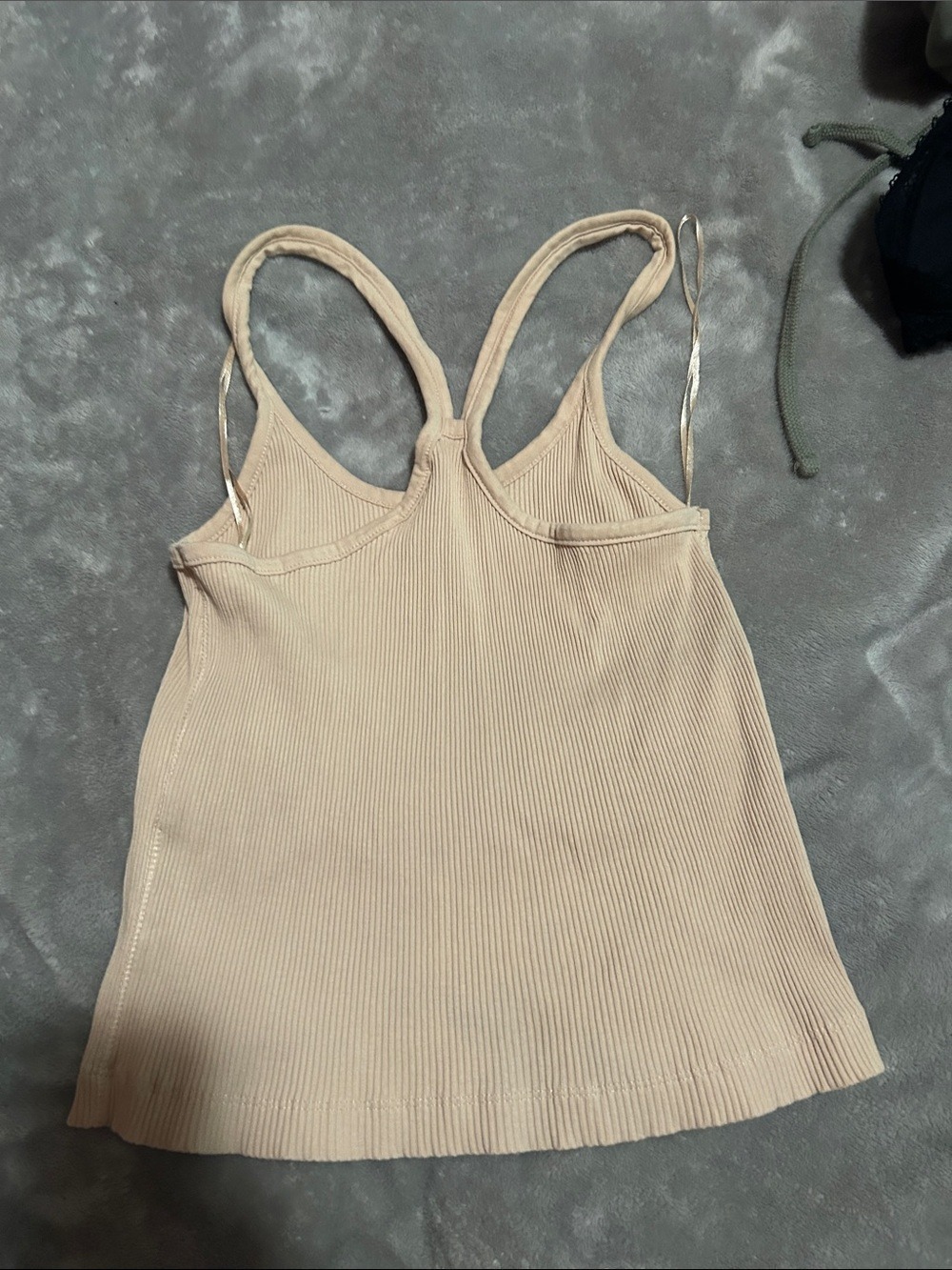 Zara Ribbed Tank Top in Beige - Racerback - Picture 3 of 4